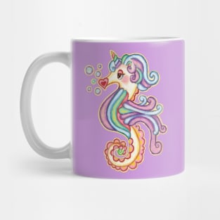unicorn rainbow seahorse Mug